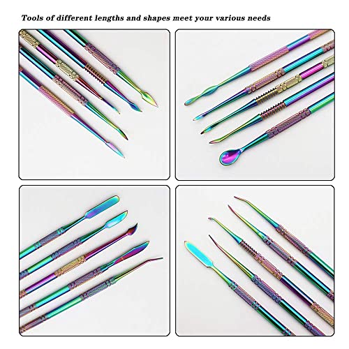10Pack Large Size Stainless Steel Wax Carvers Tool Set Spatula Double Ended Rainbow Kit for production wax figures clay sculptures and pottery handmade artworks