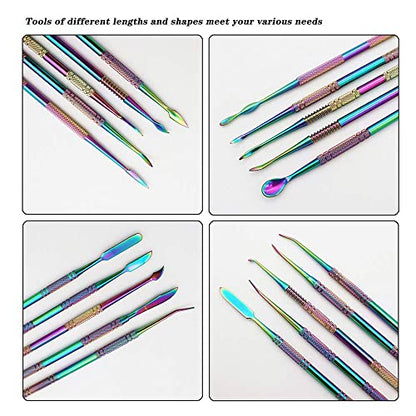 10Pack Large Size Stainless Steel Wax Carvers Tool Set Spatula Double Ended Rainbow Kit for production wax figures clay sculptures and pottery handmade artworks