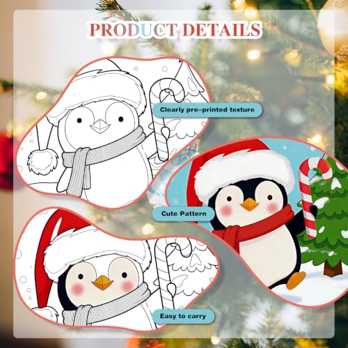 Christmas 12 Packs Pre Drawn Canvas to Paint, Pre Printed Canvas for Painting, Pre Stretched Canvas Outline Painting Boards for Beginners, Students, Party Favors(4 * 4in) (Christmas) - color: Christmas
