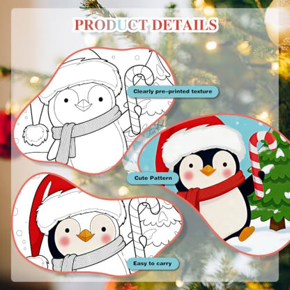 Christmas 12 Packs Pre Drawn Canvas to Paint, Pre Printed Canvas for Painting, Pre Stretched Canvas Outline Painting Boards for Beginners, Students, Party Favors(4 * 4in) (Christmas) - color: Christmas