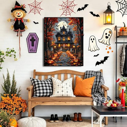 bleihum Halloween Ghost Paint by Numbers Kit for Adults 16x20inch - color: MT23134-US