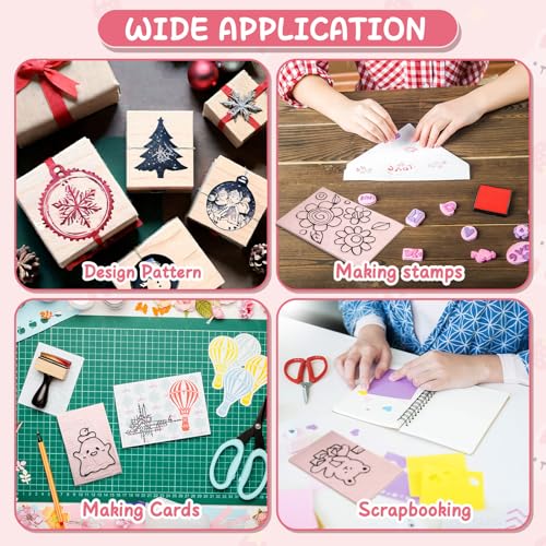 Frienda 30 Pcs 4" x 6" Rubber Linoleum Block for Printmaking, Pink - color: Pink