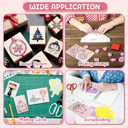 Frienda 30 Pcs 4" x 6" Rubber Linoleum Block for Printmaking, Pink - color: Pink