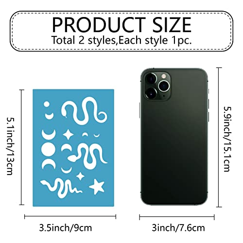 GORGECRAFT 2 Styles Snake Leather Jewelry Templates Reusable Earrings Making Animal Template Acrylic Star Cutting Stencil for Drawing Necklace Making Jewelry DIY Crafts Scrapbook 5.12x3.54 Inch - style: Lapidary