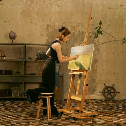 MEEDEN Adjustable H Frame Art Easel: Easel Stand for Painting and Display - style: Natural Color
