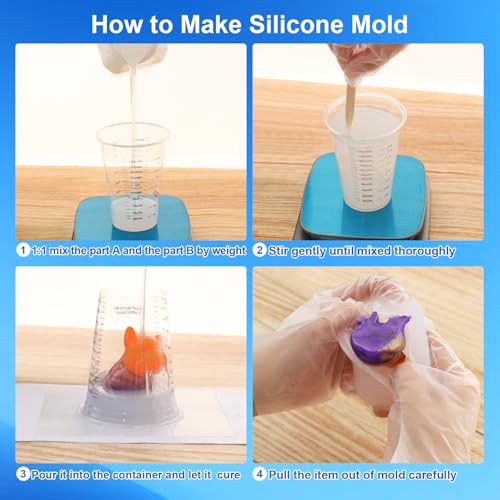 CHANGTIKEJI Silicone Mold Making Kit, 38.8oz 10A Elastic Liquid Silica Gel for Casting Resin molds and Candle & Soap Mold,Fast Cure Translucent Platinum Silicone Rubber - size: 38.8 OZ
