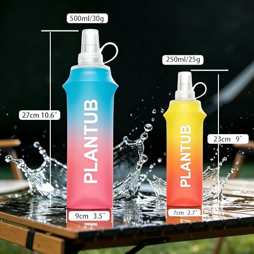 Soft Foldable Water Bottle, Gradient Blue and Pink - color: pink blue