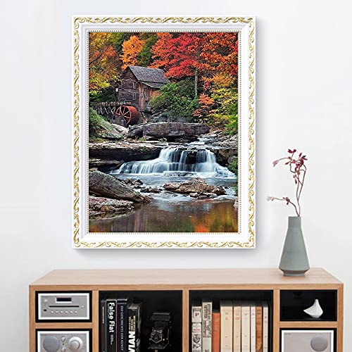 KTHOFCY 5D DIY Diamond Painting Kits for Adults Kids Waterfall Full Drill Embroidery Cross Stitch Crystal Rhinestone Paintings Pictures Arts Wall Decor Painting Dots Kits 15.7X11.8 in