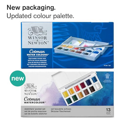 Winsor & Newton Cotman Watercolor Paint Set, Sketchers' Pocket Set - style: 12 Half Pan Sketchers Pocket Set