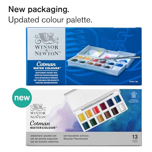 Winsor & Newton Cotman Watercolor Paint Set, Sketchers' Pocket Set - style: 12 Half Pan Sketchers Pocket Set