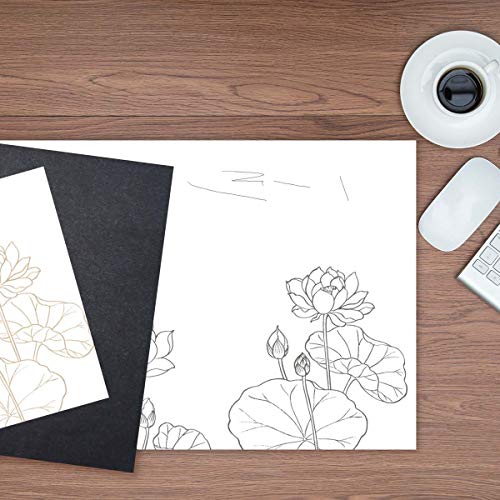 100 Sheets Carbon Transfer Paper Tracing Carbon Paper for DIY Wood Working Paper Canvas and Other Art Craft Surfaces Graphite Transfer Paper & 5 Pieces Ball Embossing Stylus Black (8.3 x 11.7 Inches)