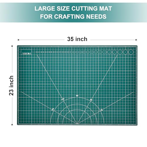 Prime Vinyl Cutting Mat, 23" x 35" Large Self Healing Sewing Mat, 5-Ply Heavy Cut Board, Rotary Cutting Mat for Crafts, Sewing Supplies and Quilting Tools.
