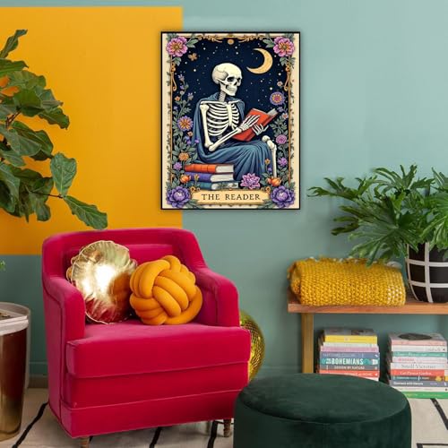 Skull Paint by Numbers Kit for Adults, Skeleton Adult Paint by Number Kits - color: Skeleton