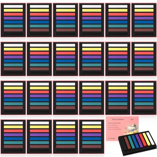 Watersay 192 Pcs Soft Pastels for Artists Color Pastels Set 8 Assorted Colors Square Chalk Sticks 2.36 Inches 24 Boxes Art Drawing Painting Supplies for Parties, Donations, 60 mm - color: 8 Assorted Colors, size: 60 mm