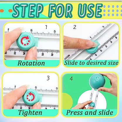 Circle Cutter, Craft Circle Cutters for Crafts, Cut Diameter 4'' to 12.5'' | Paper Circle Cutter with 3 Blades, Circular Paper Cutters, Adjustable Circles Cutter Tool for Papers, Compass Cutting Tool - color: Green