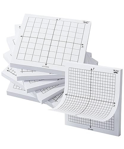 Mr. Pen- Graph Sticky Notes, 3x3 Inch, 6 Pads, 50 Sheets/Pad, 300 Sheets | 6 Grid Designs, White, Square Graph Paper Notes, Grid Sticky Note Pads for Math, Study, Journals, Planners - color: White