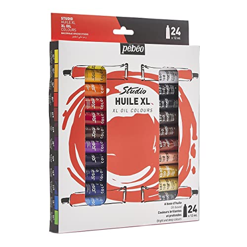 Pébéo - Fine Oil XL 24 x 12ML Set - Silver Oil Painting - Pébéo Oil Painting - Set 24 x 12ML Set - size: 1 Count (Pack of 1)