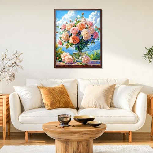 Cytheron Paint by Numbers Kit for Adults, Rose DIY Painting Kit, 16x20 Inch - color: CYOP1P07