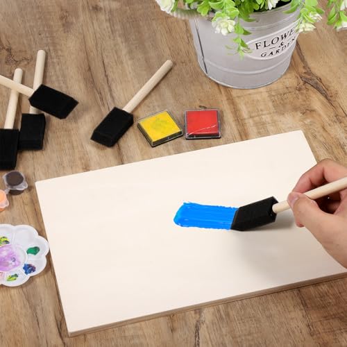 Foam Paint Brushes, 5Pcs 1" Sponge Brushes for Painting Wood Handle Sponge Paint Brush for Staining, DIY Craft, Varnishes Painting and Cleaning