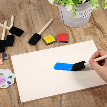Foam Paint Brushes, 5Pcs 1" Sponge Brushes for Painting Wood Handle Sponge Paint Brush for Staining, DIY Craft, Varnishes Painting and Cleaning