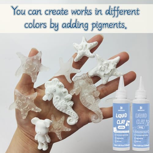Liquid Polymer Clay Translucent 120 ml, Liquid Clay for Polymer Clay Oven-Bake, for DIY Enthusiasts, Education and Crafting, Easy to Shape & Multi-Mold Compatible | Easy to Shape & Multi-Mold Compatible,Flexible after Baking,Bake 150-170°C 15-45min,for al