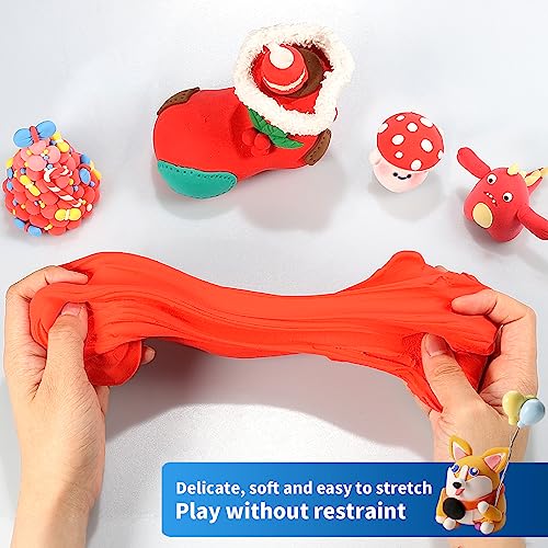 ifergoo 100g Red Air Dry Clay, 3.5oz DIY Creative Modeling Clay for Kids | Refill Foam Magic Clay for School Art & Craft Project, Slime Supplies, Ultra-light & Soft, Gift for Age 3-12 Boys & Girls - color: Red/100g