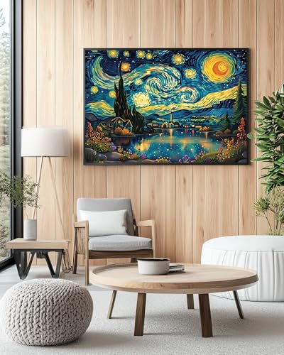 Starry Night Diamond Art Kits for Adults, Van Gogh Diamond Art 12X16 Inch - color: Landscape 02