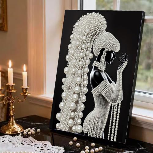 xackcme 2 Pack Lady Diamond Art Pearl Painting Kits for Adults (12×16 inch) - color: WYZ187+WYZ190