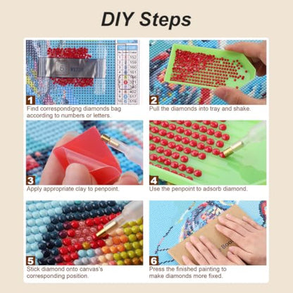 hill froeistung Dog Diamond Art Painting Kits for Adults | Glasses Diamond Art for Beginners, 5D DIY Full Drill Round Gem Art Craft Home Wall Decor Gift 12x16 inch,Animal