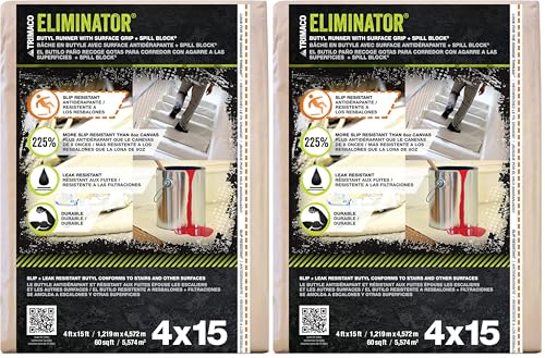 Trimaco Eliminator Butyl Drop Cloth, 4-feet x 15-feet (Pack of 2) - size: 60 Sq Ft (Pack of 2)