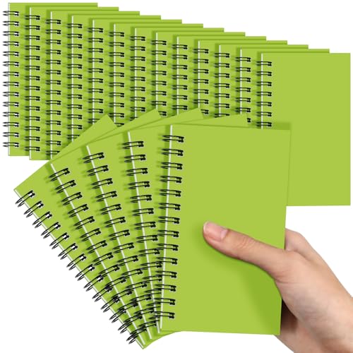 Jutom 18 Pcs Small Spiral Notebook Memo Pad 3x5, Light Green - color: Light Green