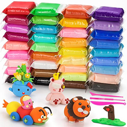 Air Dry Clay Kit for Kids – 36 Colors Non-Toxic Soft Modeling Clay Set - color: 36 Colors