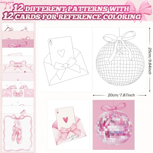Affrolling 12 Pcs Pre Drawn Canvas for Painting for Adults 8 x 8 Inch Canvas Painting Kits Stretched with Drawing Ready to Paint Beginner Artists Date Night Party Supplies(Coquette) - style: Coquette