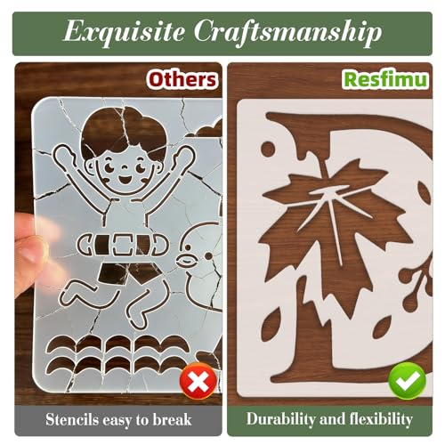 Letter Stencils for Crafts Reusable 36Pcs Number Stencils(5.1X5.1 Inch) - color: Floral Letter