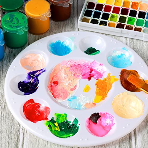 FANDAMEI 20PCS Paint Palette, Paint Tray Palette, Round Paint Trays | Painting Supplies for Kids & Adults, Plastic Paint Palette Tray, Paint Pallets for Students or School Art Painting or Project