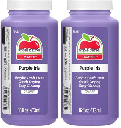 Apple Barrel Acrylic Paint, 16 oz, Purple Iris (Pack of 2) - color: Purple Iris, size: 16 Fl Oz (Pack of 2)