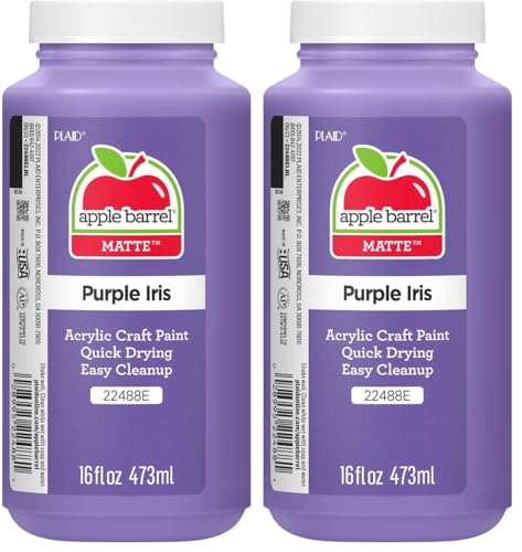 Apple Barrel Acrylic Paint, 16 oz, Purple Iris (Pack of 2) - color: Purple Iris, size: 16 Fl Oz (Pack of 2)