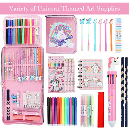 Premium Fruit Scented Markers Set Gifts for Girls Unicorn Pencil Case