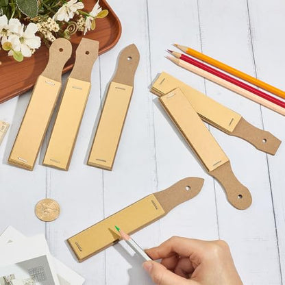 GORGECRAFT 6Pcs 3 Styles Sandpaper Pencil Sharpener 10x2.5cm Sketch Sandpaper Pointed Flat Oval Artist Sanding Blocks Papers Professional Pastel Sticks Sharpener Board for Adults Sketching Hobbyist - style: Pointed& Flat& Oval-10 Sheets Paper