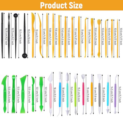 32Pcs Clay Sculpting Tools, Polymer Clay Art Tool Set Cake Decorating Hand Tools, DIY Plastic Pottery Tool Kit for Embossing Fondant Crafts