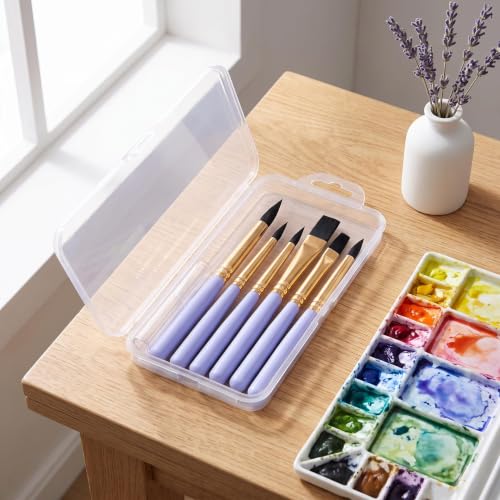 6-piece Mini Travel Watercolor Brush Set ，Oil or Acrylic Painting（Purple）