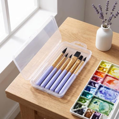 6-piece Mini Travel Watercolor Brush Set ，Oil or Acrylic Painting（Purple）