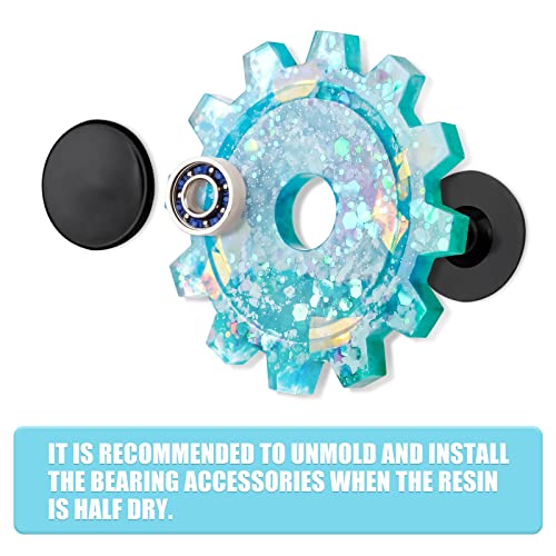 NiArt Fidget Spinner Silicone Resin Mold Kit, 5 Molds, 10 Bearings Set - size: 5 Molds (A) + 10 BLACK Bearings
