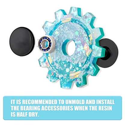 NiArt Fidget Spinner Silicone Resin Mold Kit, 5 Molds, 10 Bearings Set - size: 5 Molds (A) + 10 BLACK Bearings