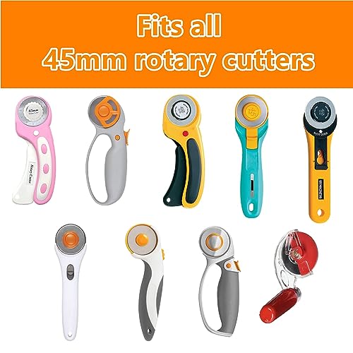 Titanium Coated 45mm Rotary Cutter Blades 15 Pack Fits Olfa, Fiskars, Replacement Rotary Blade for Arts Crafts Quilting Scrapbooking Sewing, Sharp and Durable - size: 45mm 15pcs (Titanium Plating)
