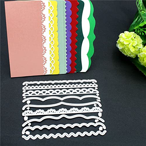 9 PCS Metal Embossing Lace Cutting Dies Metal Embossing Stencils for Card Making Scrapbooking Lace DIY Crafts Birthday Decor - style: Lace edge dies set