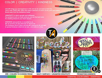 TOOLI-ART Black And White Acrylic Paint Markers Paint Pens Set For Rock Painting, Canvas, Mugs, Metal, Glass Paint, Fabric, Wood, DIY. Non Toxic, Quick Dry,Waterbas (EXTRA FINE) - style: EXTRA FINE