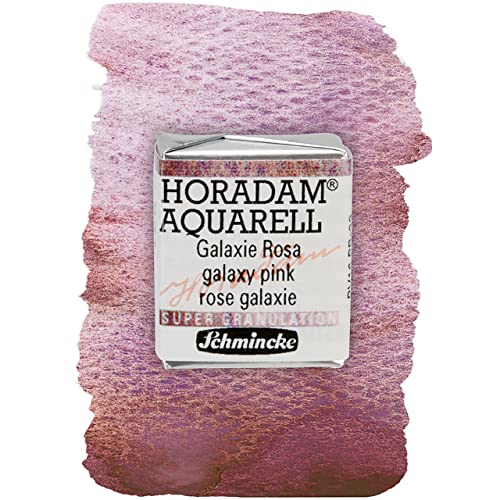 Schmincke - HORADAM® AQUARELL, Super Granulation, 14 971 044 Galaxy Pink, 1/2 Pans, Very Strong granulating Colors, Finest, Super granulating Watercolors - color: 971 galaxy pink