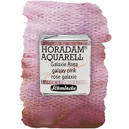 Schmincke - HORADAM® AQUARELL, Super Granulation, 14 971 044 Galaxy Pink, 1/2 Pans, Very Strong granulating Colors, Finest, Super granulating Watercolors - color: 971 galaxy pink