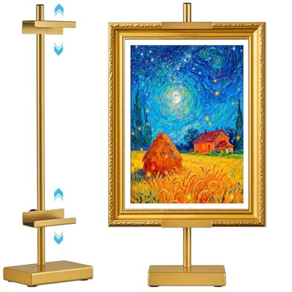 Rofio Gold Easel, 17" Adjustable Tabletop Picture Frame Stand for Signs - color: Gold